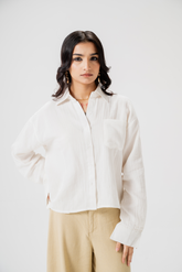 MEADOW BREEZE Textured Button-Down Shirt